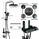 GobekUsa Digital Rainfall Shower System Mixer Set 4-way Bathroom Faucets Kit