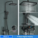 GobekUsa Digital Rainfall Shower System Mixer Set 4-way Bathroom Faucets Kit