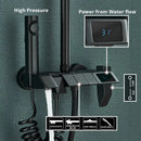 GobekUsa Digital Rainfall Shower System Mixer Set 4-way Bathroom Faucets Kit