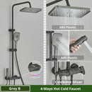 GobekUsa Digital Rainfall Shower System Mixer Set 4-way Bathroom Faucets Kit
