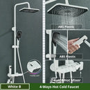 GobekUsa Digital Rainfall Shower System Mixer Set 4-way Bathroom Faucets Kit