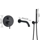 GobekUsa Dual Handle Bathtub Faucet Set with Hand Sprayer and Wall Mount Spout
