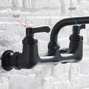 GobekUsa Brass Dual Handle Kitchen Faucet 360 Swivel Hot Cold Water Tap
