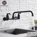 GobekUsa Brass Dual Handle Kitchen Faucet 360 Swivel Hot Cold Water Tap