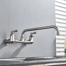 GobekUsa Brass Dual Handle Kitchen Faucet 360 Swivel Hot Cold Water Tap