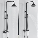 GobekUsa Dual Handle Black Shower Set Faucet with Rainfall Shower Mixer Tap