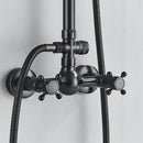 GobekUsa Dual Handle Black Shower Set Faucet with Rainfall Shower Mixer Tap