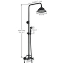 GobekUsa Dual Handle Black Shower Set Faucet with Rainfall Shower Mixer Tap