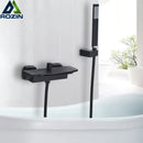 GobekUsa Dual Handle Waterfall Shower Bathtub Mixer Tap with Handshower