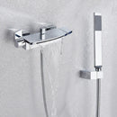 GobekUsa Dual Handle Waterfall Shower Bathtub Mixer Tap with Handshower
