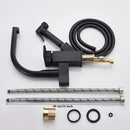 GobekUsa Dual Spout Black Kitchen Faucet with Pull Out Spray Mixer