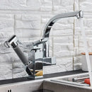 GobekUsa Dual Spout Black Kitchen Faucet with Pull Out Spray Mixer