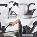 GobekUsa Dual Spout Black Kitchen Faucet with Pull Out Spray Mixer