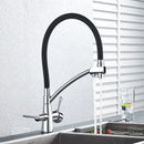 GobekUsa Dual Spout Kitchen Faucet with Water Purification and Flexible Rotation