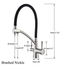 GobekUsa Dual Spout Kitchen Faucet with Water Purification and Flexible Rotation