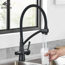 GobekUsa Dual Spout Kitchen Faucet with Water Purification and Flexible Rotation