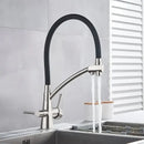 GobekUsa Dual Spout Kitchen Faucet with Water Purification and Flexible Rotation