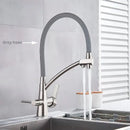 GobekUsa Dual Spout Kitchen Faucet with Water Purification and Flexible Rotation