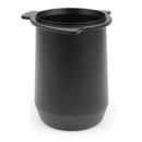 Matte black espresso dosing cup with handle kitchen coffee tool by Decorbites