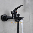 GobekUsa Black Finish Wall Mounted Bathroom Shower Faucet with Handheld Mixer