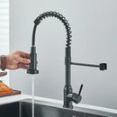 GobekUsa Black Flexible Kitchen Faucet Pull Down Mixer Tap Swivel Stream Sprayer Nozzle