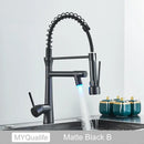 GobekUsa Dual Spout LED Kitchen Faucet 360 Rotate Hot Cold Mixer for Stylish Sink