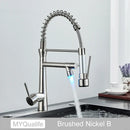 GobekUsa Dual Spout LED Kitchen Faucet 360 Rotate Hot Cold Mixer for Stylish Sink