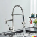 GobekUsa Dual Spout LED Kitchen Faucet 360 Rotate Hot Cold Mixer for Stylish Sink