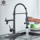 GobekUsa Dual Spout LED Kitchen Faucet 360 Rotate Hot Cold Mixer for Stylish Sink