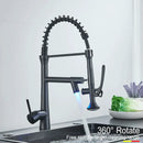 GobekUsa Dual Spout LED Kitchen Faucet 360 Rotate Hot Cold Mixer for Stylish Sink