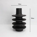 GobekUsa Geometric Circle Spiral Black Resin Vase - Home Decor Flower Pot