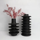 GobekUsa Geometric Circle Spiral Black Resin Vase - Home Decor Flower Pot