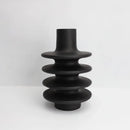 GobekUsa Geometric Circle Spiral Black Resin Vase - Home Decor Flower Pot