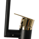 GobekUsa Matte Black & Gold Bathroom Faucet, Dual Water Modes