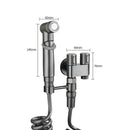 Matte black hygienic bidet sprayer with coiled hose for bathroom by Decorbites