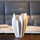 GobekUsa Irregular Pleated Ceramic Vase for Home Decoration and Floral Arrangement