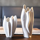 GobekUsa Irregular Pleated Ceramic Vase for Home Decoration and Floral Arrangement