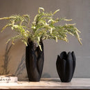 GobekUsa Irregular Pleated Ceramic Vase for Home Decoration and Floral Arrangement
