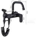 GobekUsa Dual Hole Kitchen Mixer Tap Black Brass Chrome Kitchen Faucet