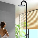GobekUsa LED Black Outdoor Shower Set with 10" Rainfall Head