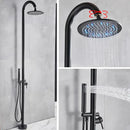GobekUsa LED Black Outdoor Shower Set with 10" Rainfall Head