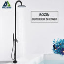 GobekUsa LED Black Outdoor Shower Set with 10" Rainfall Head