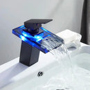 GobekUsa LED Waterfall Basin Faucet - Color Changing, Single Handle, Deck Mounted.