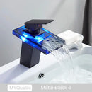 GobekUsa LED Waterfall Basin Faucet - Color Changing, Single Handle, Deck Mounted.