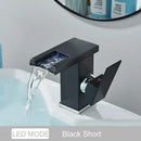 GobekUsa LED Waterfall Basin Faucet - Color Changing, Single Handle, Deck Mounted.