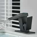 GobekUsa LED Waterfall Basin Faucet Hot Cold Mixer Tap for Bathroom Deck Installation