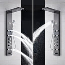 GobekUsa Black Massage Jets Rain Shower Column Thermostatic Mixer Shower Panel