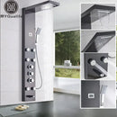 GobekUsa Black Massage Jets Rain Shower Column Thermostatic Mixer Shower Panel