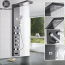 GobekUsa Black Massage Jets Rain Shower Column Thermostatic Mixer Shower Panel