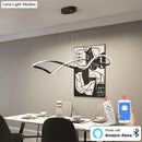 GobekUsa Matte black Modern Led Chandelier For restaurant Kitchen island Hanging lamps Living room Bedroom